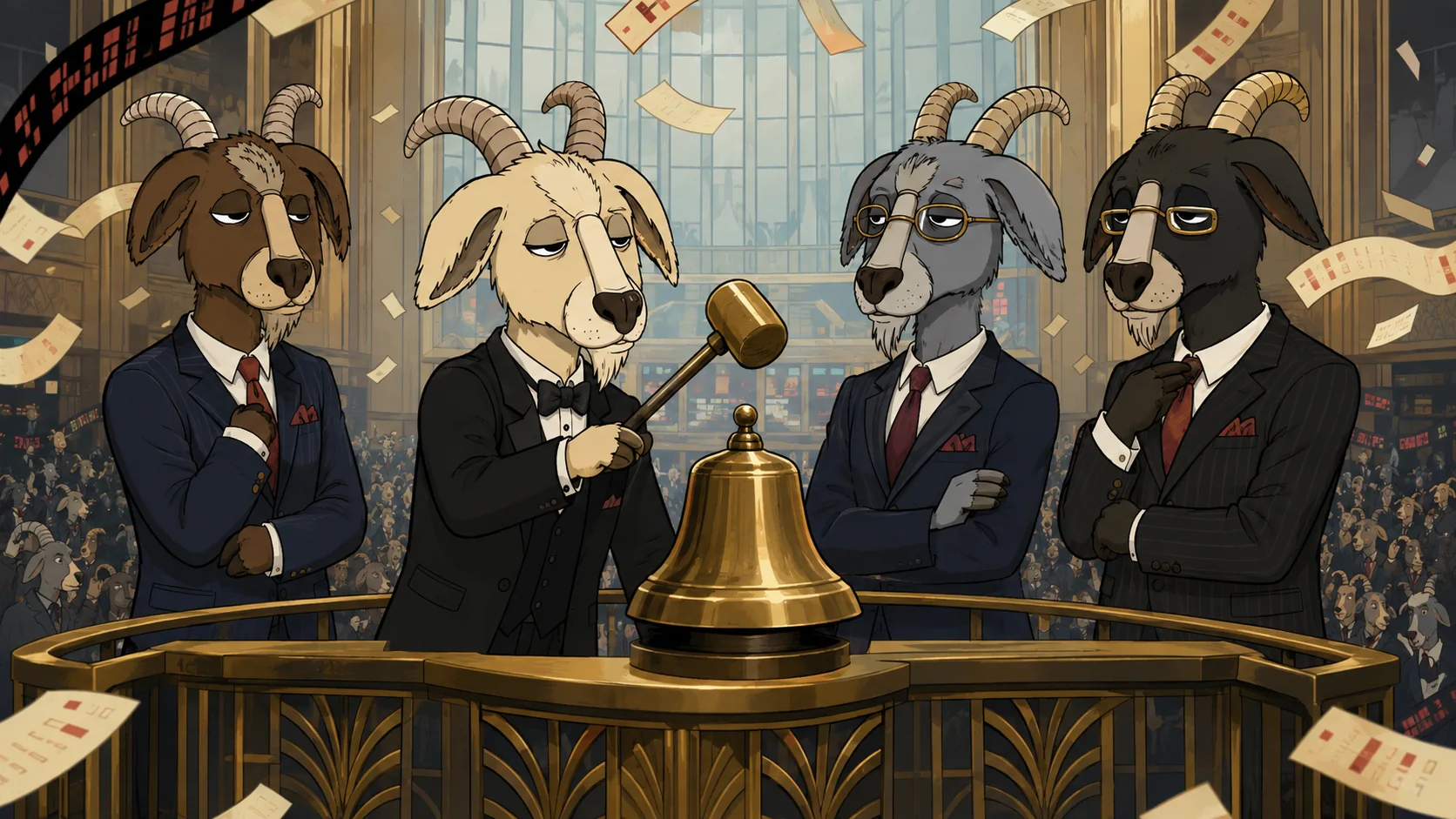 Street Goats ring the opening bell.